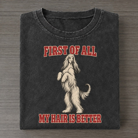 Afghan Hound Dog Declarations Vintage T-shirt – Black