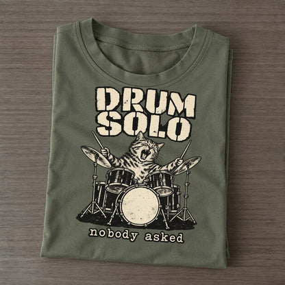 Drum Solo Alley Cat Records Classic T-shirt – Army Green