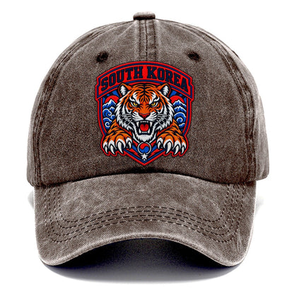 South Korea Retro Badge Country Logos Classic Cap – Brown
