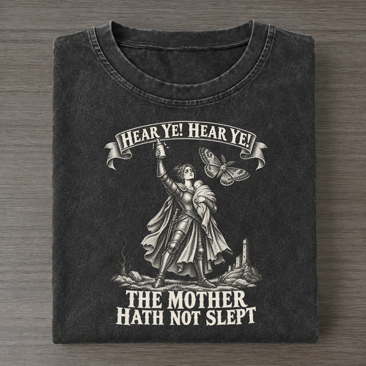 The Sleepless Mother And The Moth Royal Decree Vintage T-shirt – Black