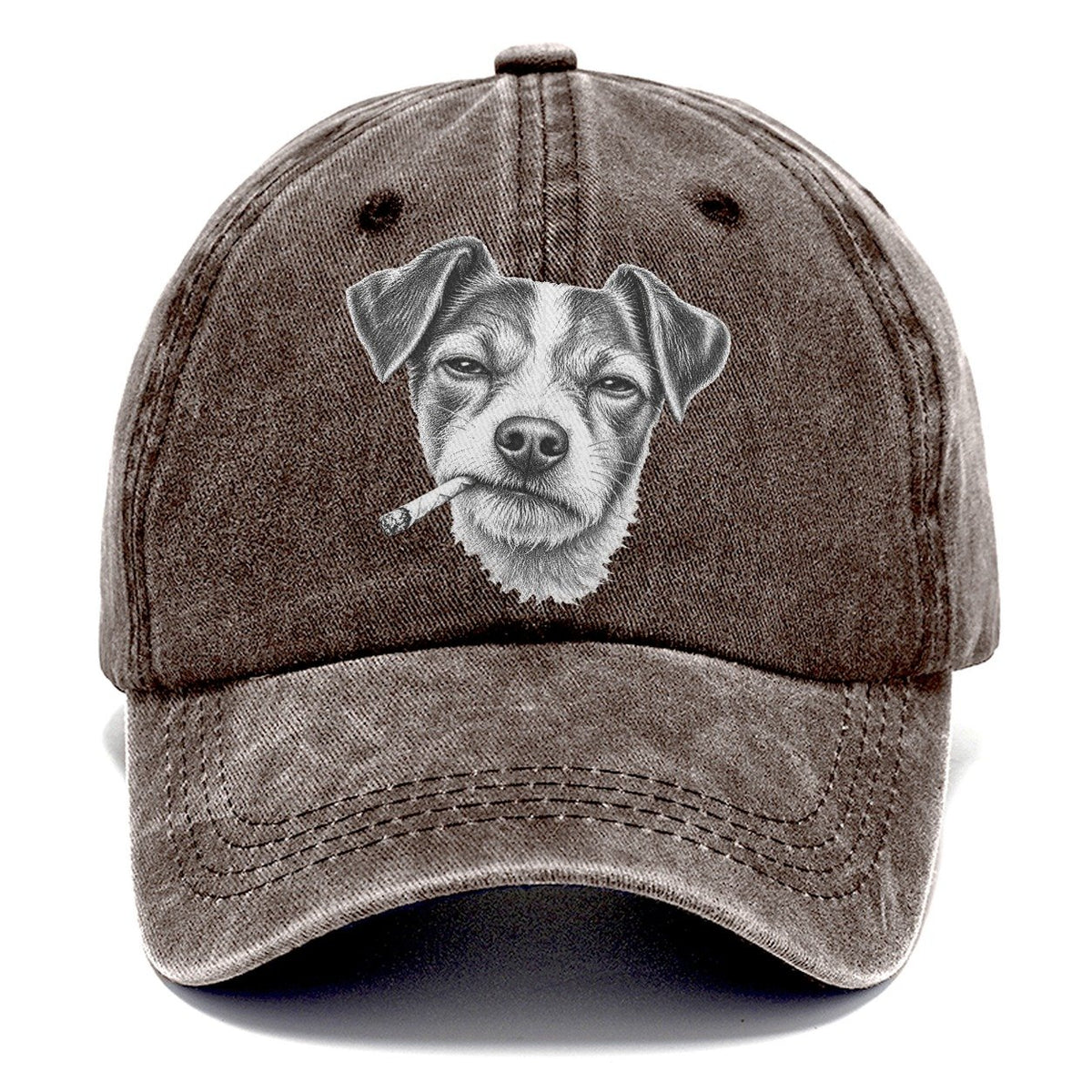 Jack Russell Terrier A Loosely Hand Rolled Cigarette Smoking Dogs Smoking Dogs Portraits Classic Cap – Brown