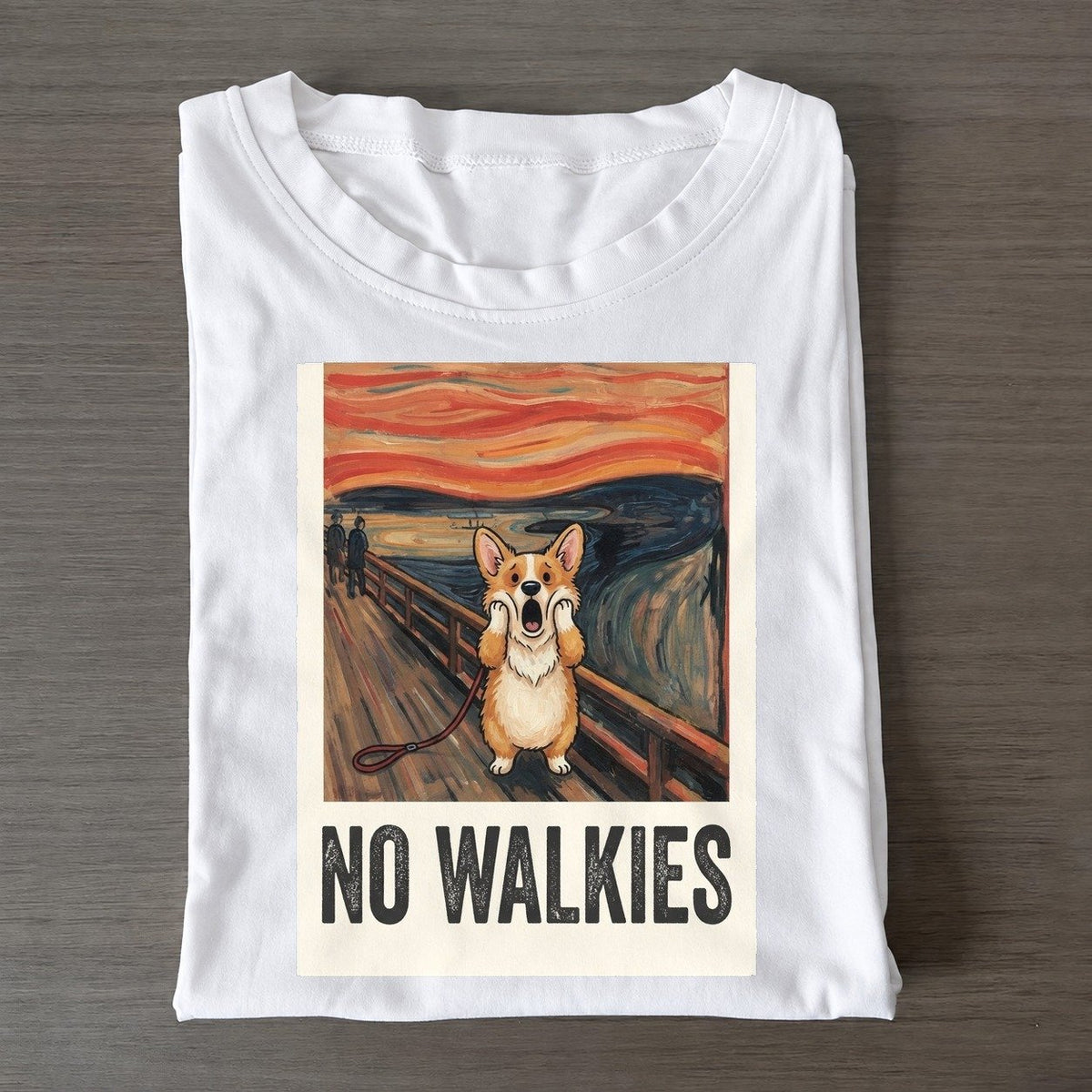 Corgi Scream No Walkies Scream Classic T-shirt – White