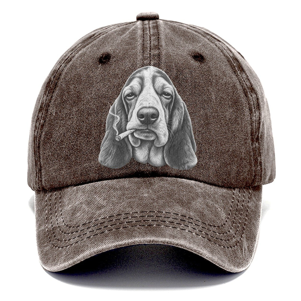 Basset Hound A Loosely Hand Rolled Cigarette Smoking Dogs Smoking Dogs Portraits Classic Cap – Brown