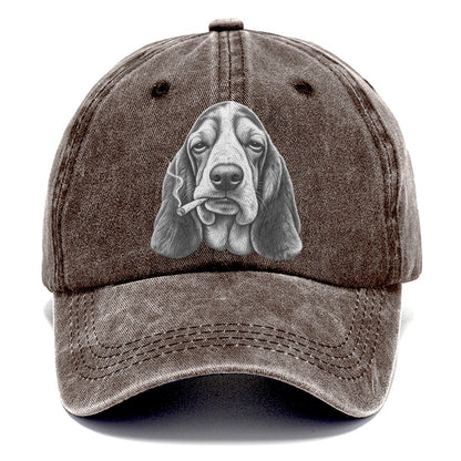 Basset Hound A Loosely Hand Rolled Cigarette Smoking Dogs Smoking Dogs Portraits Classic Cap – Brown