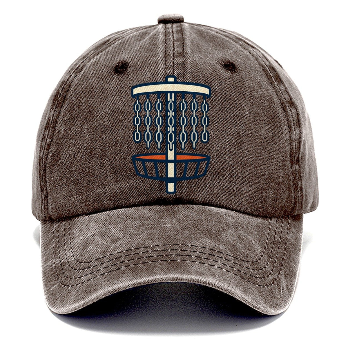 Chain Link Silhouette Disc Golf Classic Cap – Brown