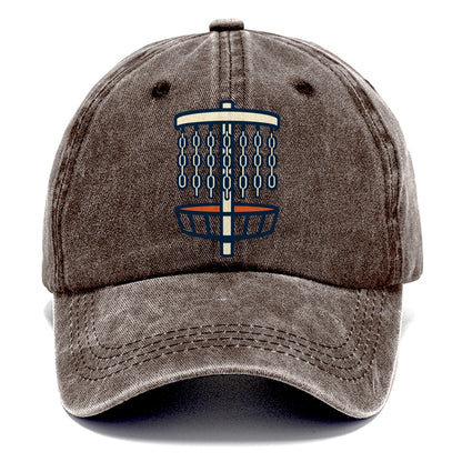 Chain Link Silhouette Disc Golf Classic Cap – Brown