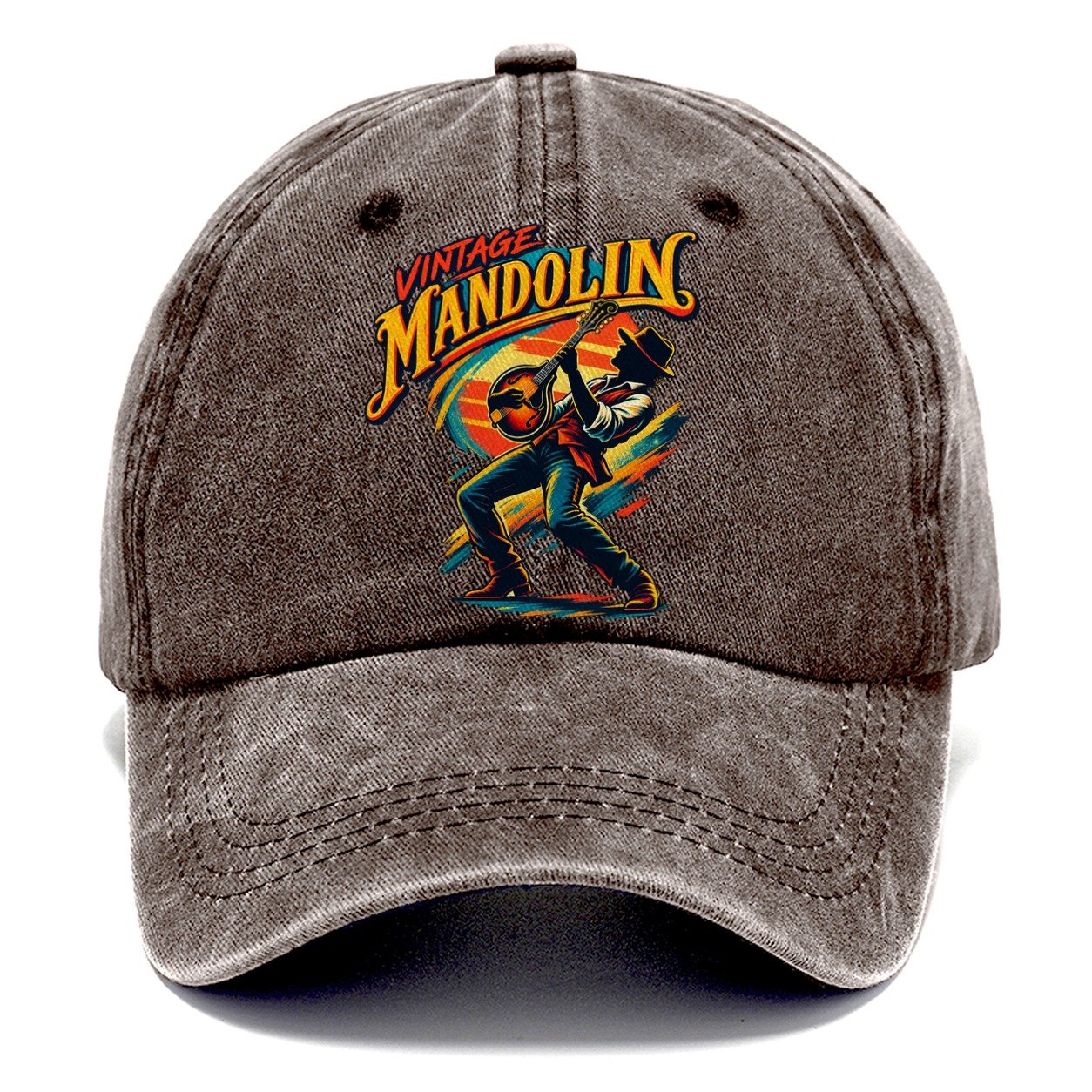 Vintage Mandolin Music Instruments Classic Cap – Brown