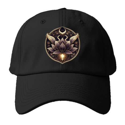 Celestial Lotus Balance Baseball Cap – Black