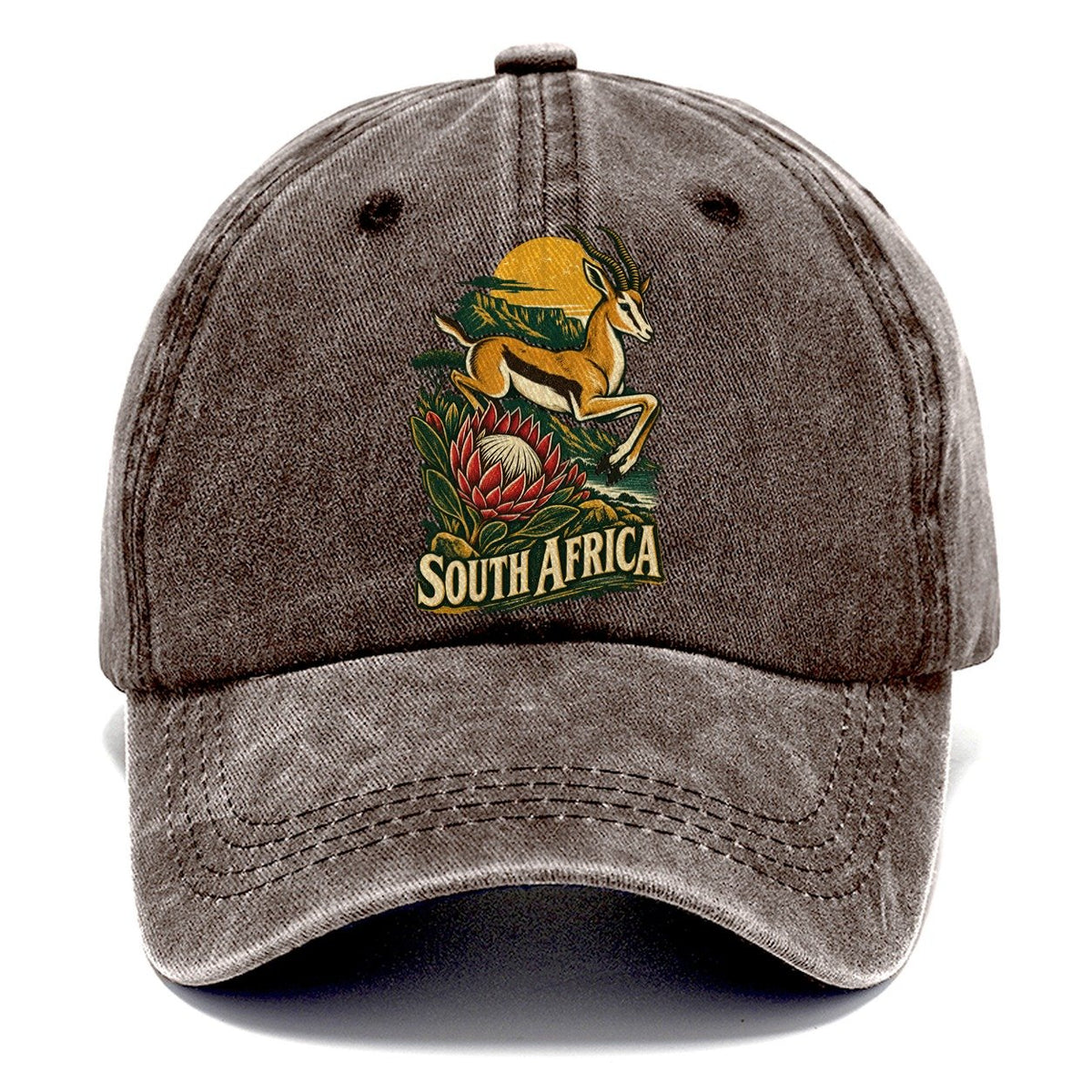 South Africa Springbok Protea Classic Cap – Brown