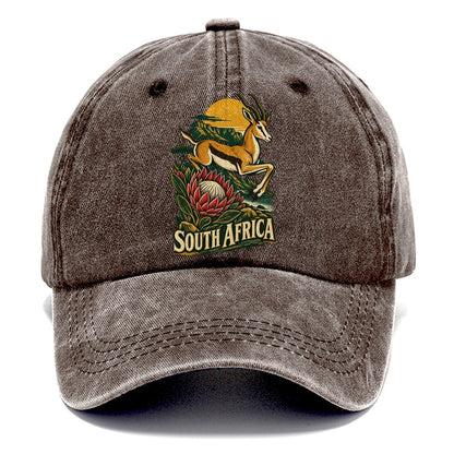 South Africa Springbok Protea Classic Cap – Brown