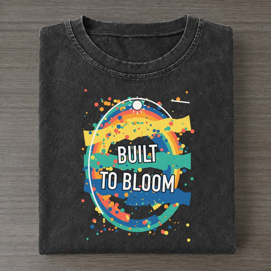Built To Bloom Colorburst Uplift Vintage T-shirt – Black