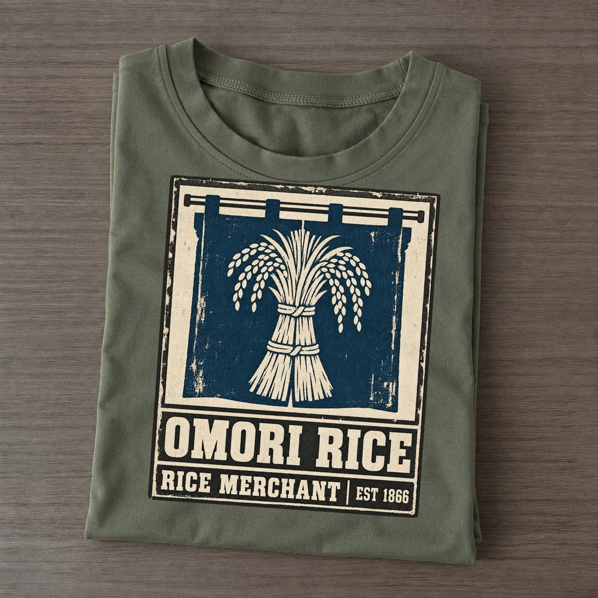 Omori Rice Merchants Noren Trade Co Classic T-shirt – Army Green