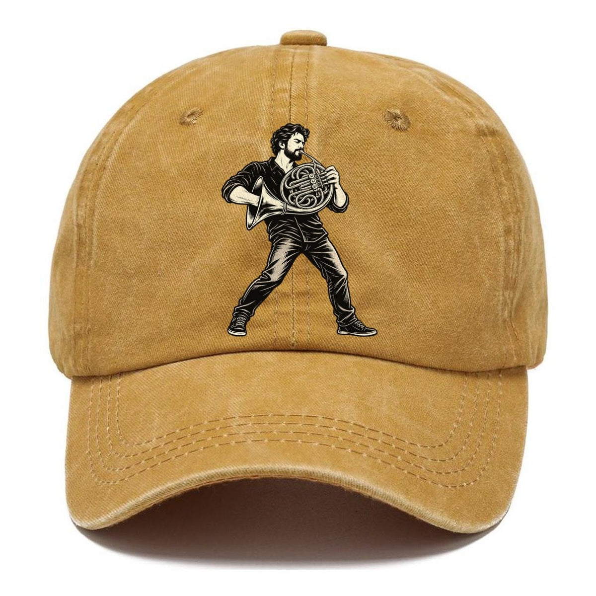 Horn Player Bright Phrase Global Music Ink Figures Classic Cap – Golden Harvest