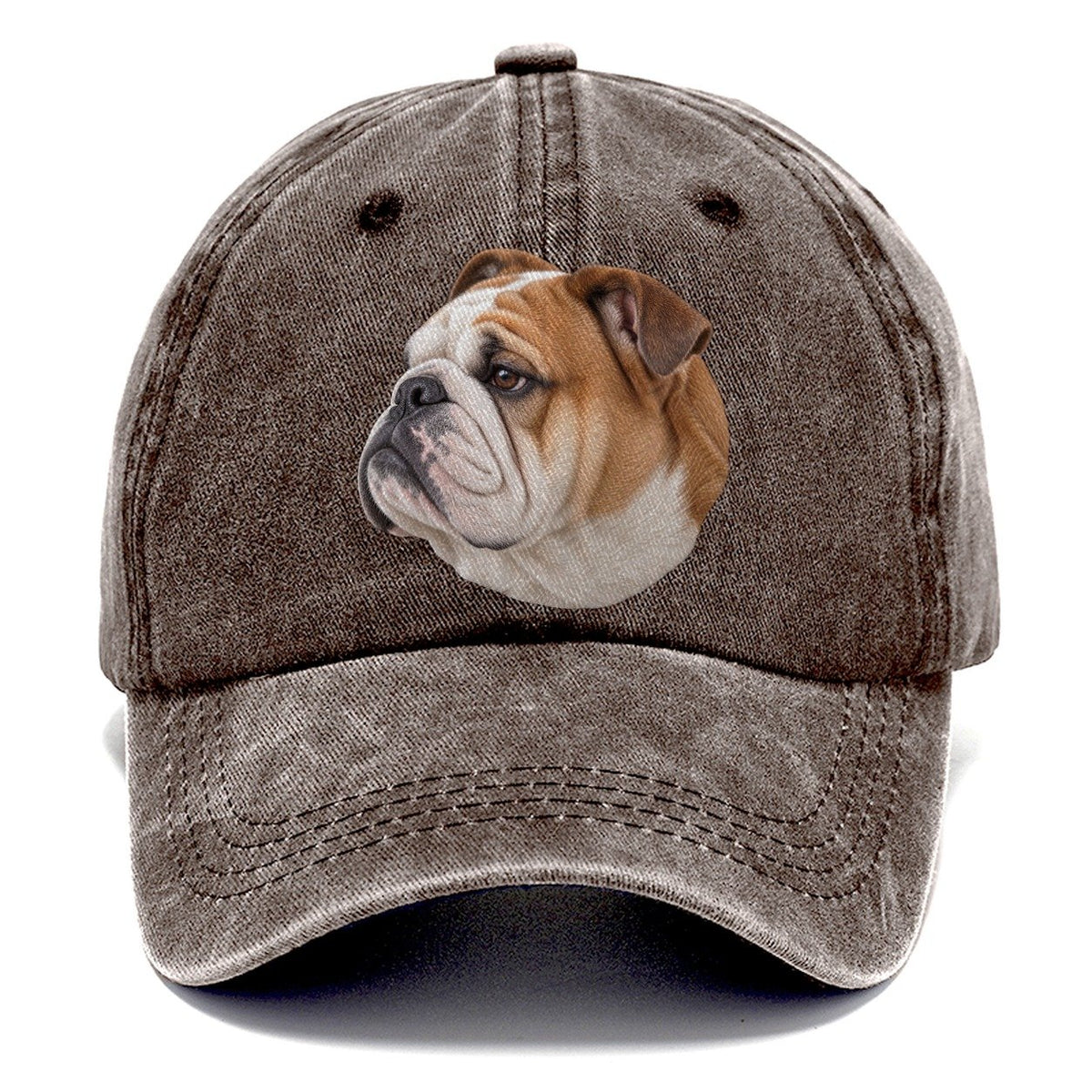Bulldog Serious Side Profile Character Club Classic Cap – Brown