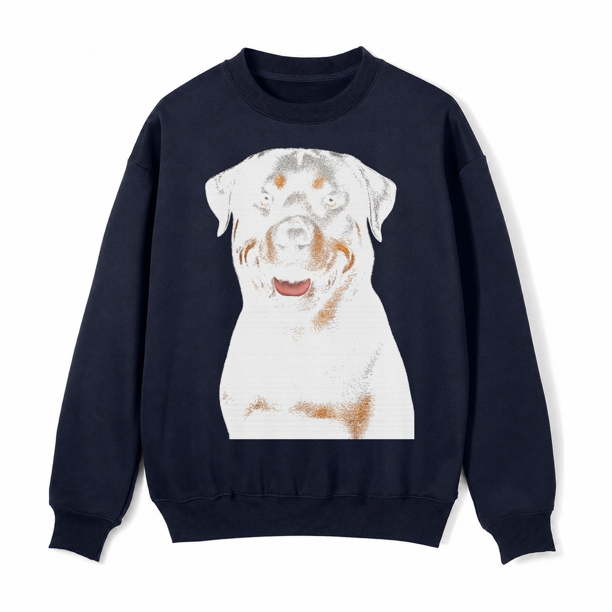 Rottweiler Powerful Guardian Fleece Sweatshirt – Navy Blue