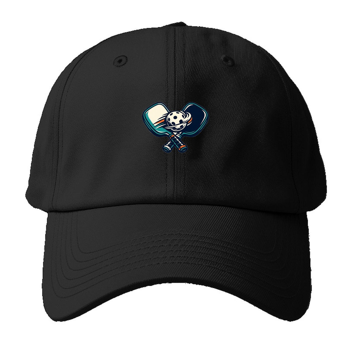 Crossed Pickleball Paddles Baseball Cap – Black