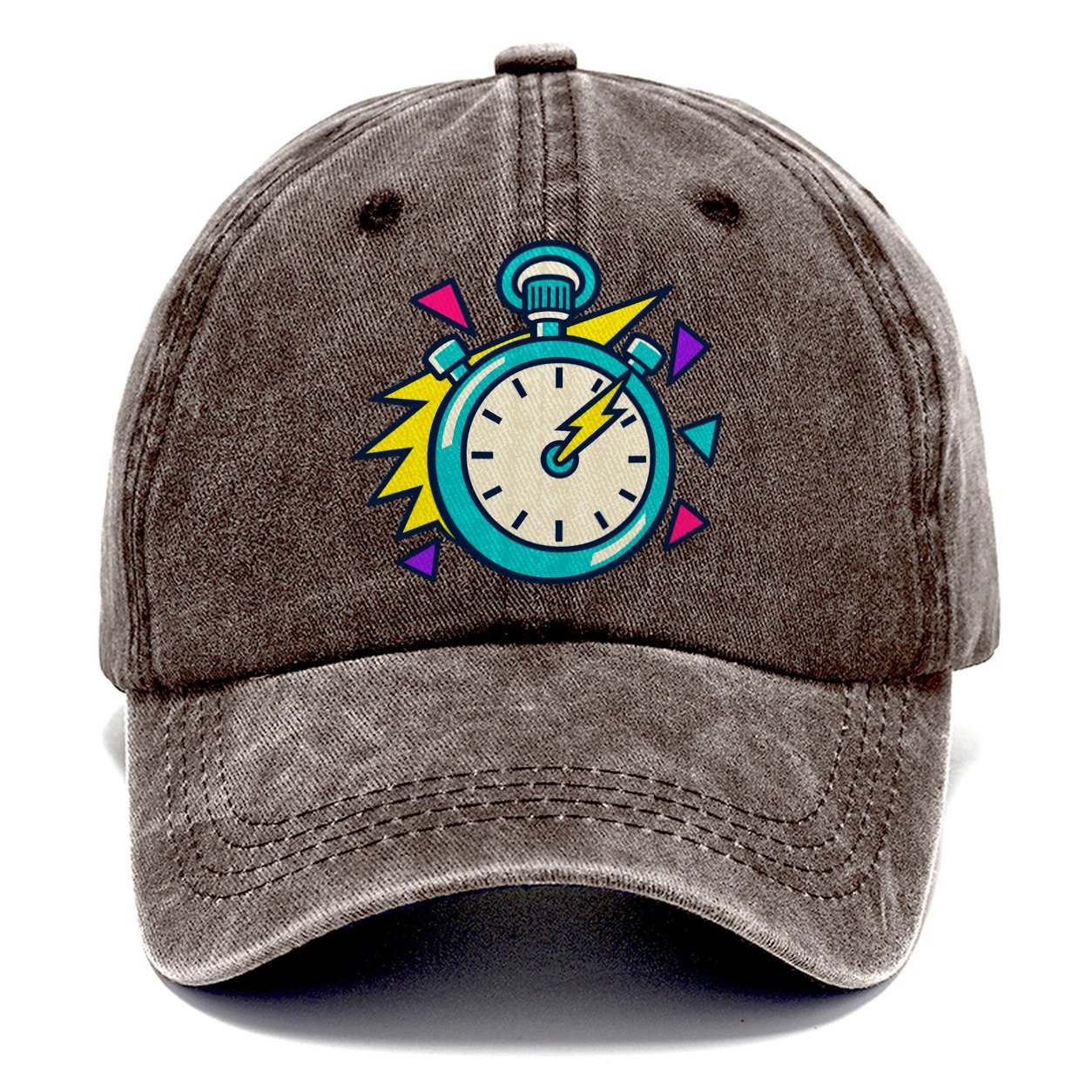 Lightning Stopwatch 90S Running Clubs Classic Cap – Brown