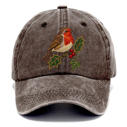 British Robin Holly And Ivy Uk Culture Heritage Classic Cap – Brown
