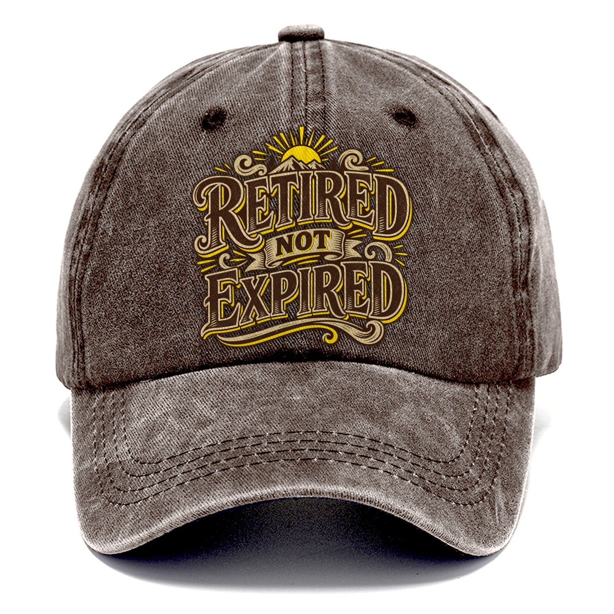 Retired Not Expired Retired Living Classic Cap – Brown