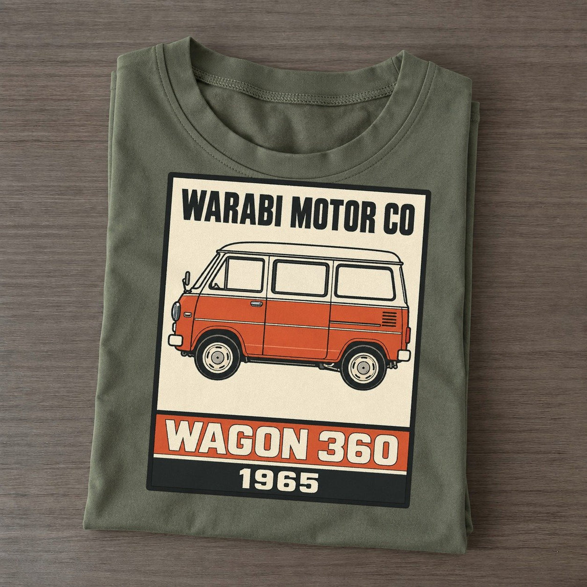 Warabi Wagon Showa Speed Plates Classic T-shirt – Army Green
