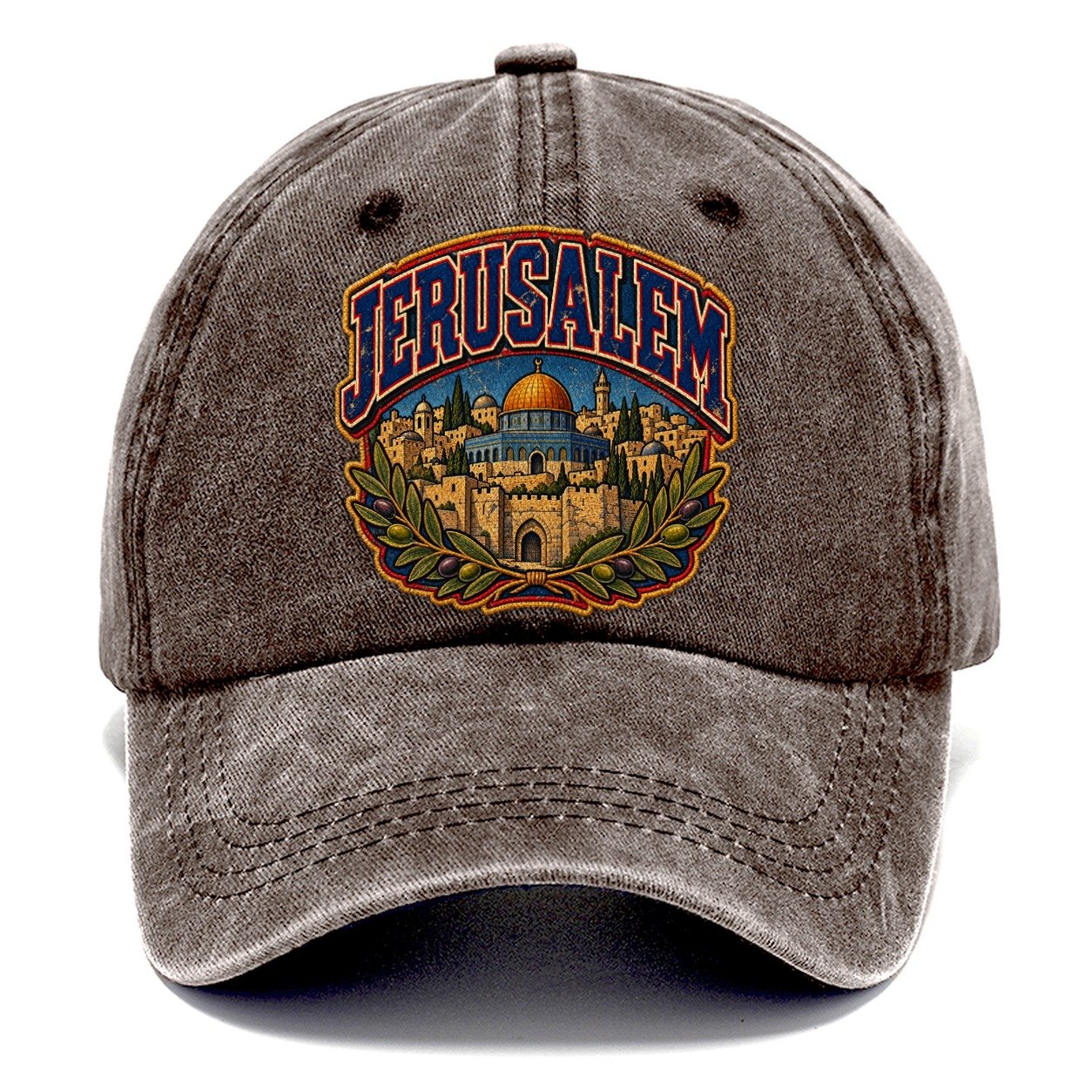 Varsity Arc Jerusalem Lettering Jerusalem Classic Cap – Brown