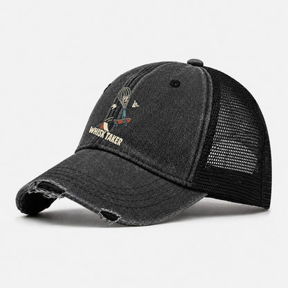 Whisk Taker Familiar Punchlines Washed Trucker Hat – Black