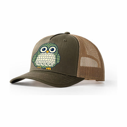 Amigurumi Owl Yarn Crafts Trucker Hat – Olive Khaki