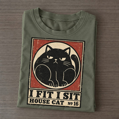 I Fit I Sit Neko Says No Classic T-shirt – Army Green