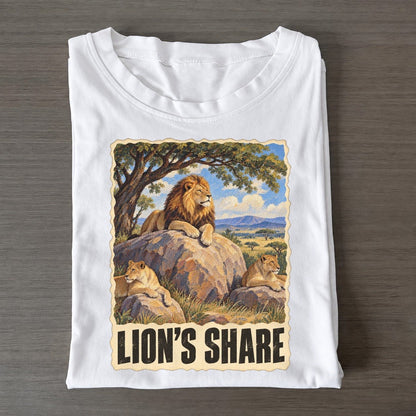 Lion Lion S Share Animal Puns Vol. 2 Classic T-shirt – White