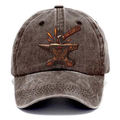 Village Blacksmith Anvil And Hammer Uk Culture Heritage Classic Cap – Brown