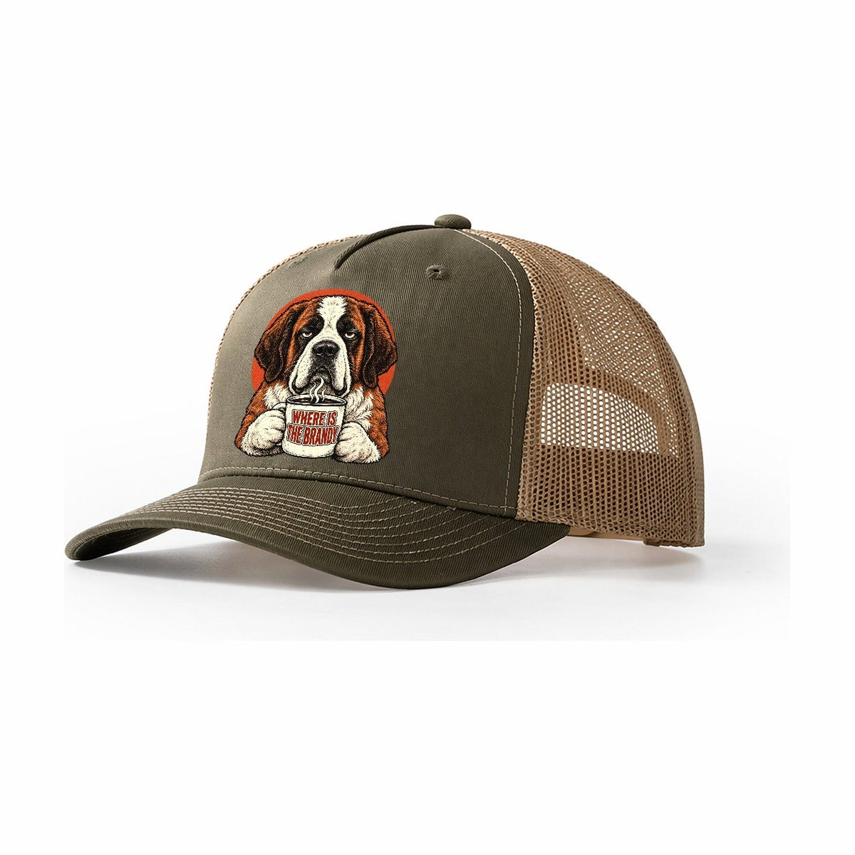 Saint Bernard Mug Truths Dog Mug Truths Trucker Hat – Olive Khaki
