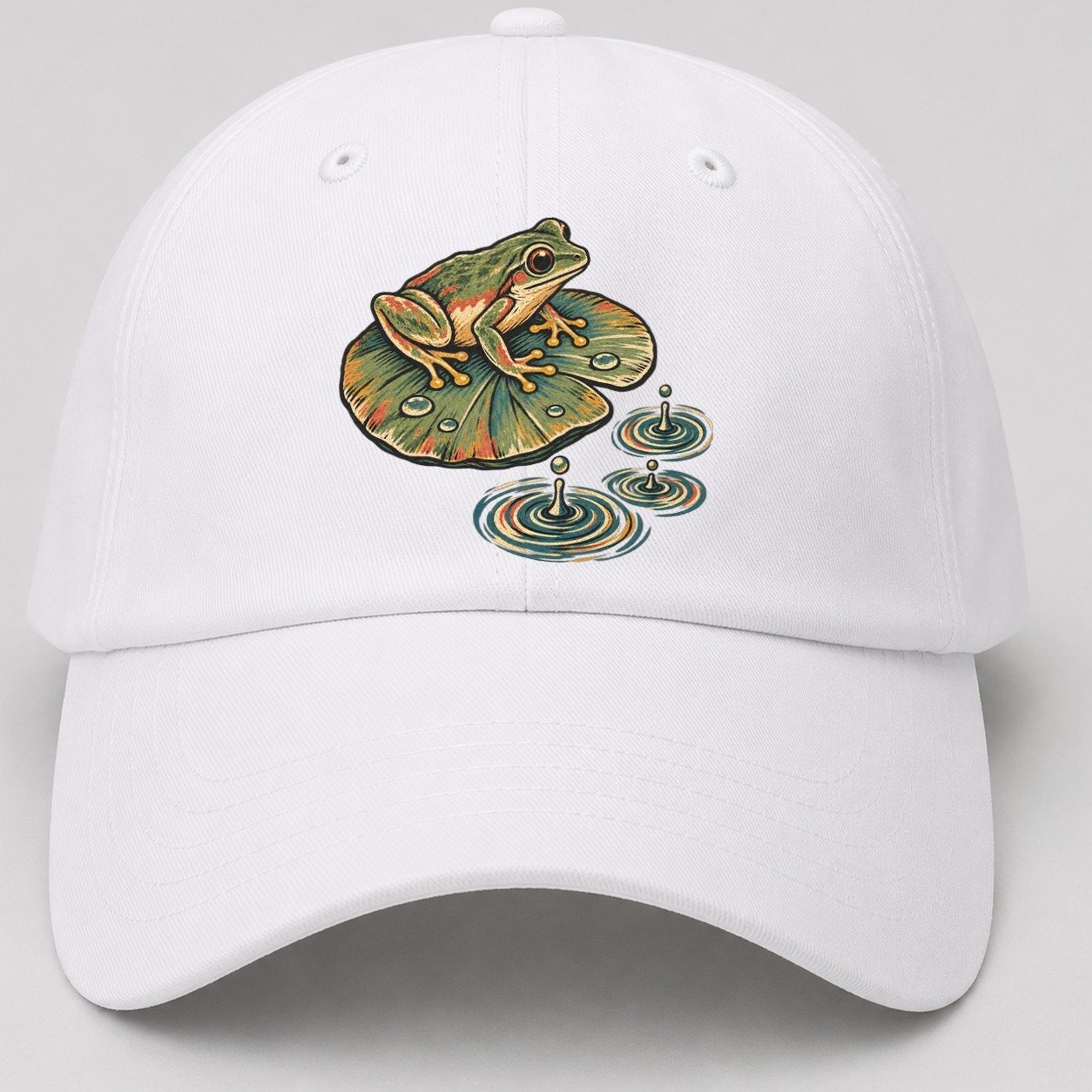 Frog Rain Ring Gentle Wild Baseball Cap – White