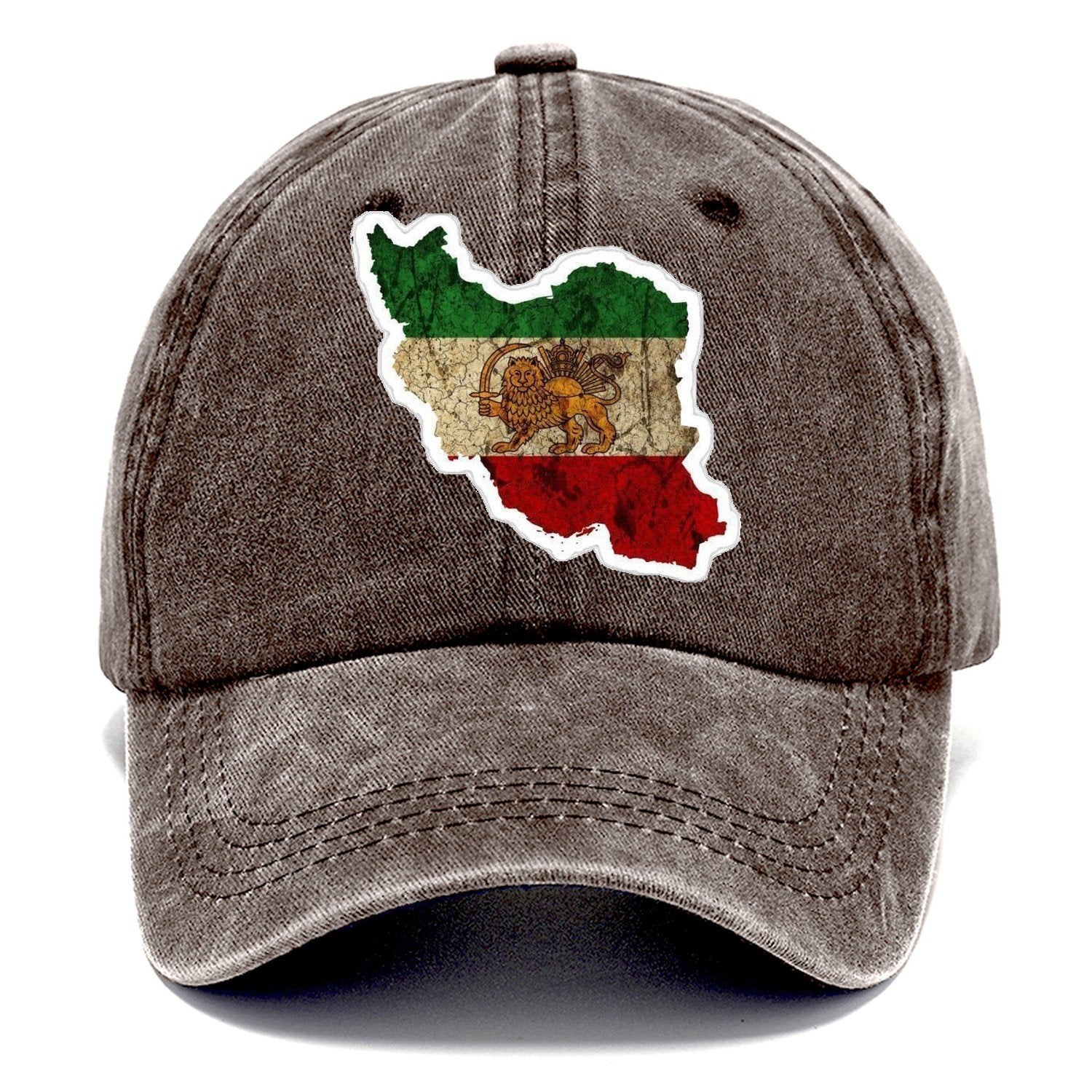 Iran Map Sticker Classic Cap – Brown