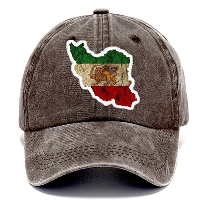 Iran Map Sticker Classic Cap – Brown