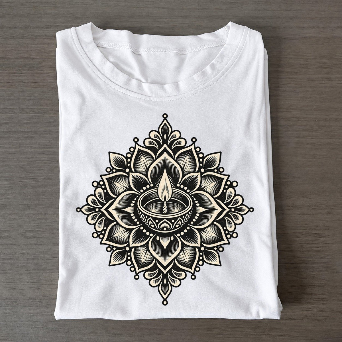 Hindu Rangoli And Diya World Faiths Ink Figures Classic T-shirt – White