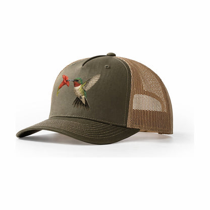 Hummingbird Harmony Trucker Hat – Olive Khaki