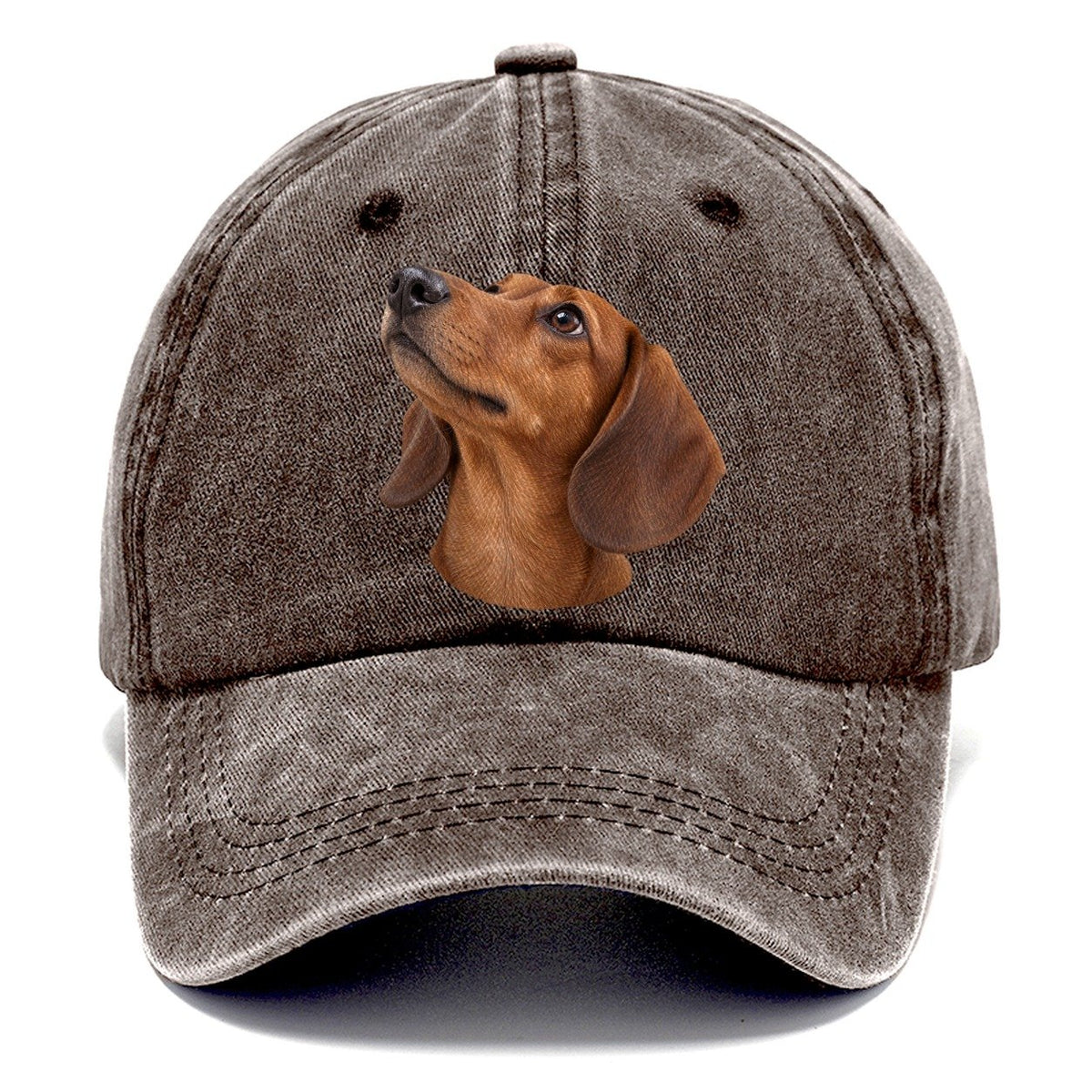 Dachshund Upturned Nose Character Club Classic Cap – Brown