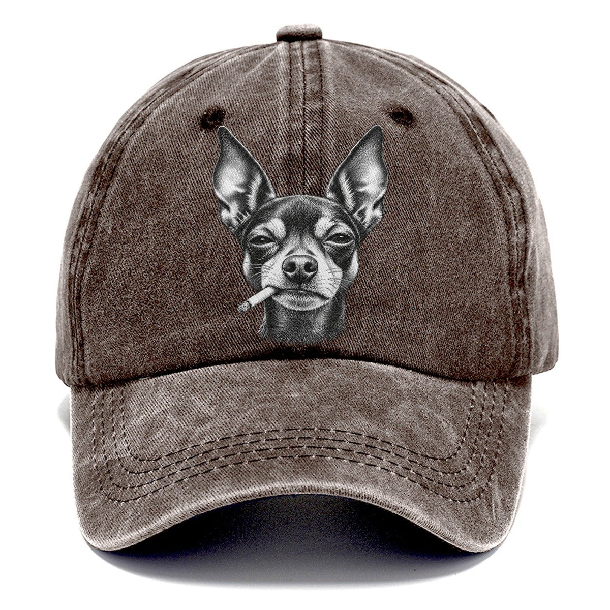 Miniature Pinscher Smoking Dogs Classic Cap – Brown