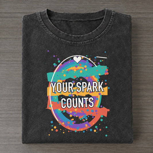 Your Spark Counts Colorburst Uplift Vintage T-shirt – Black