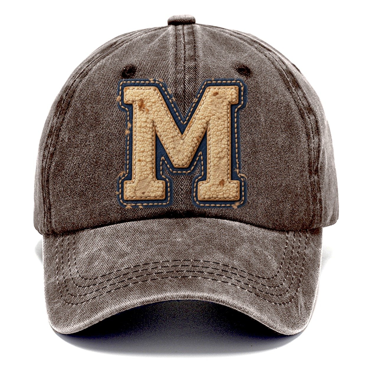 Varsity Chenille M Monogram Classic Cap – Brown
