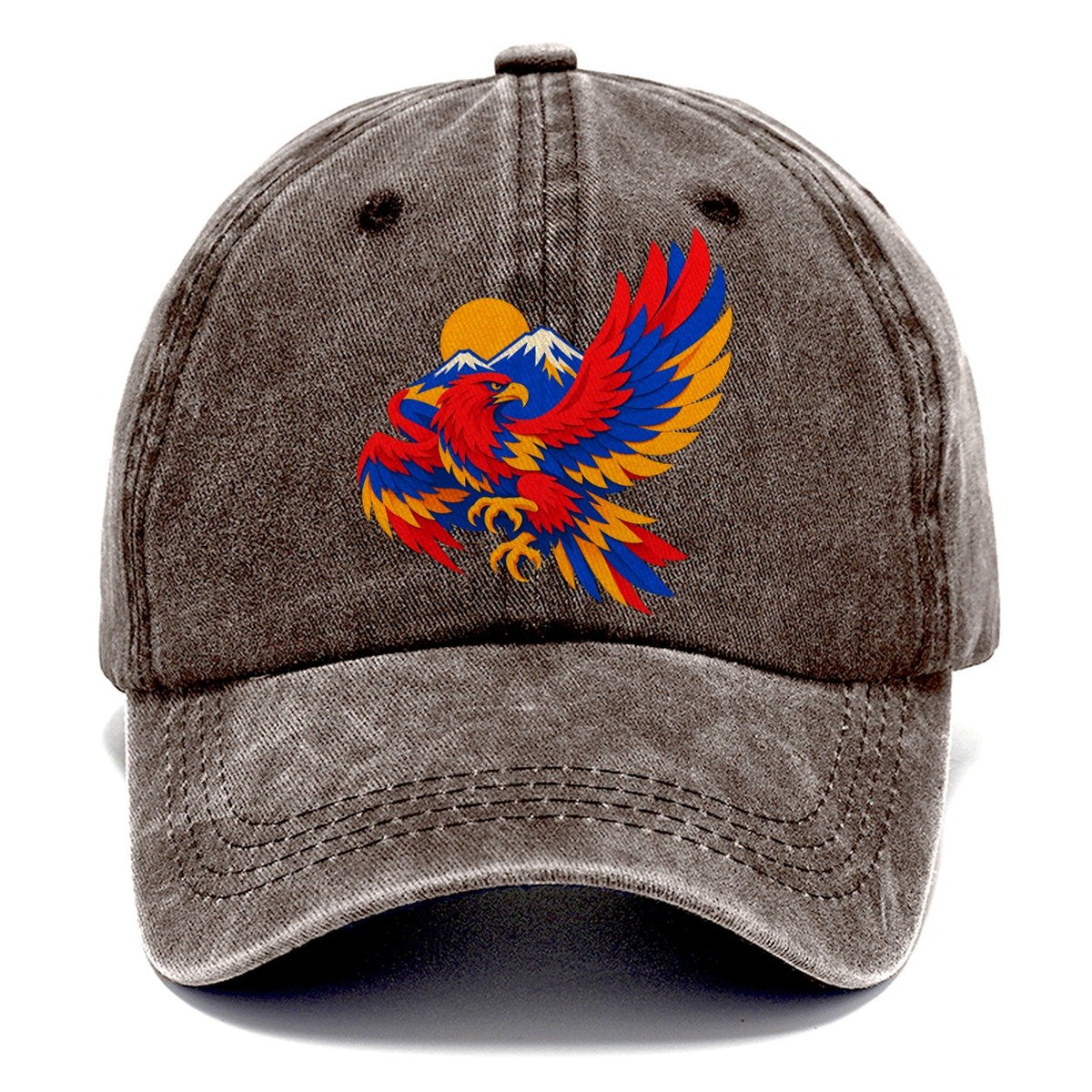 Eagle Over Mountain Sun Classic Cap – Brown