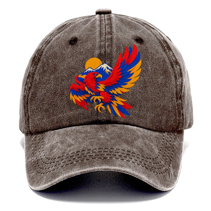 Eagle Over Mountain Sun Classic Cap – Brown