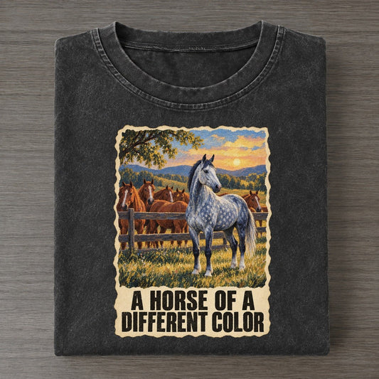 Horse A Horse Of A Different Color Animal Puns Vol. 2 Vintage T-shirt – Black