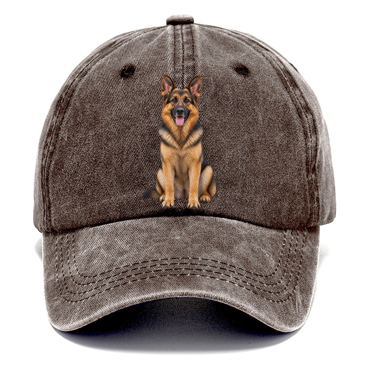 German Shepherd Sitting Top Breeds Classic Cap – Brown