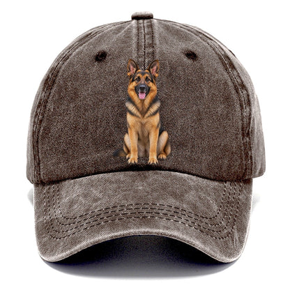 German Shepherd Sitting Top Breeds Classic Cap – Brown