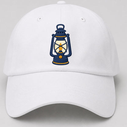 Camp Lantern Tiny Solo Marks Baseball Cap – White