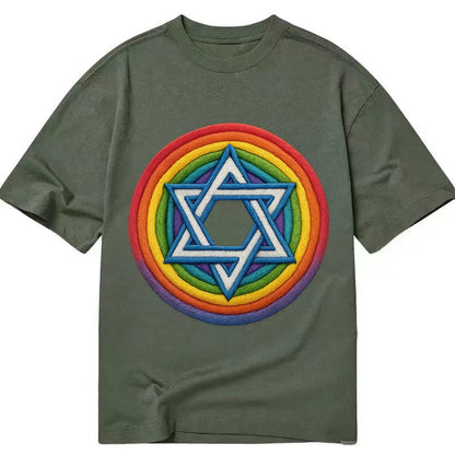 Rainbow Star Of David C8d987 Classic T-shirt – Army Green