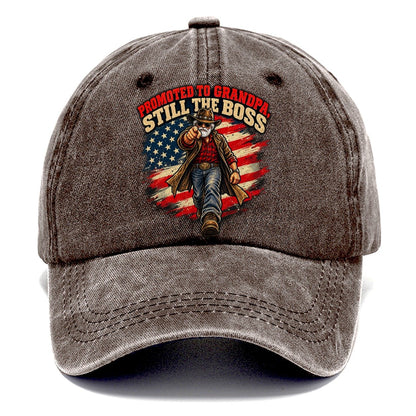 Promoted To Grandpa Still The Boss Old Man Strong Classic Cap – Brown