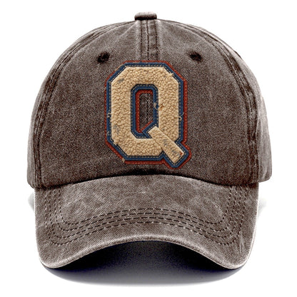 Varsity Chenille Q Monogram Classic Cap – Brown