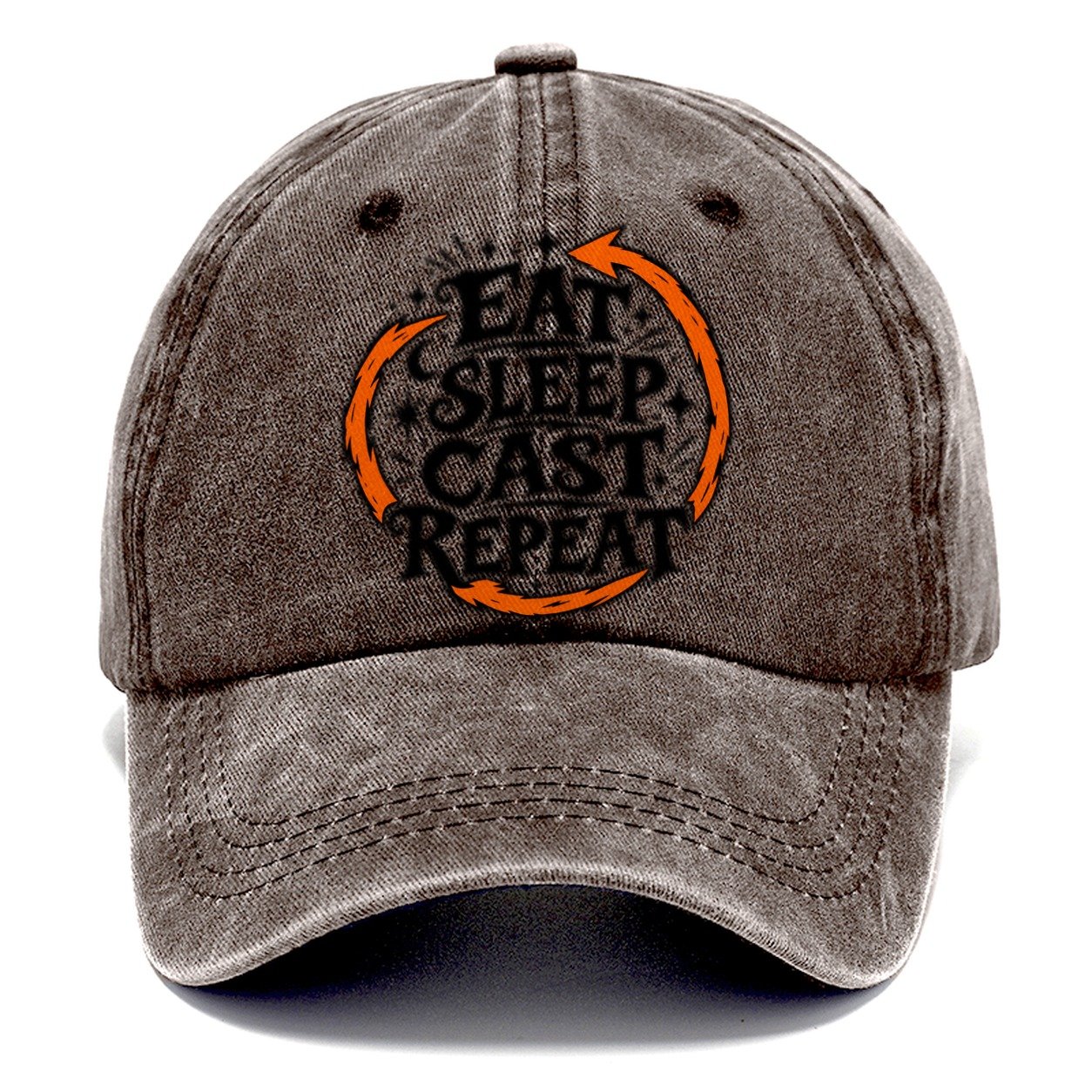 Eat Sleep Cast Repeat Slogan Witch Magic Classic Cap – Brown